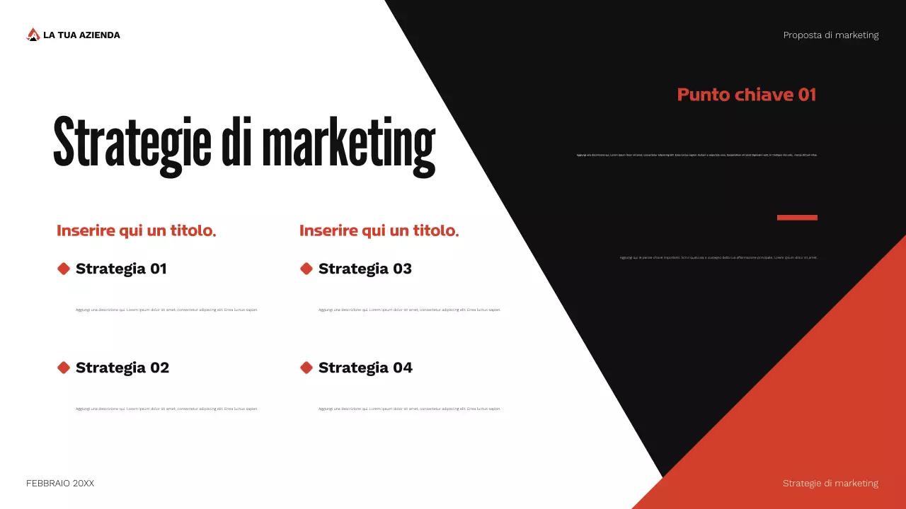 documento di proposta di marketing geometrico rosso