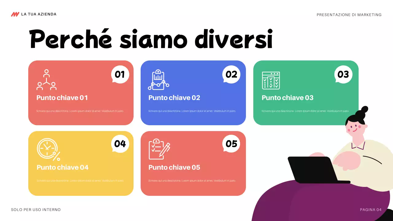 presentazione di marketing moderna e colorata