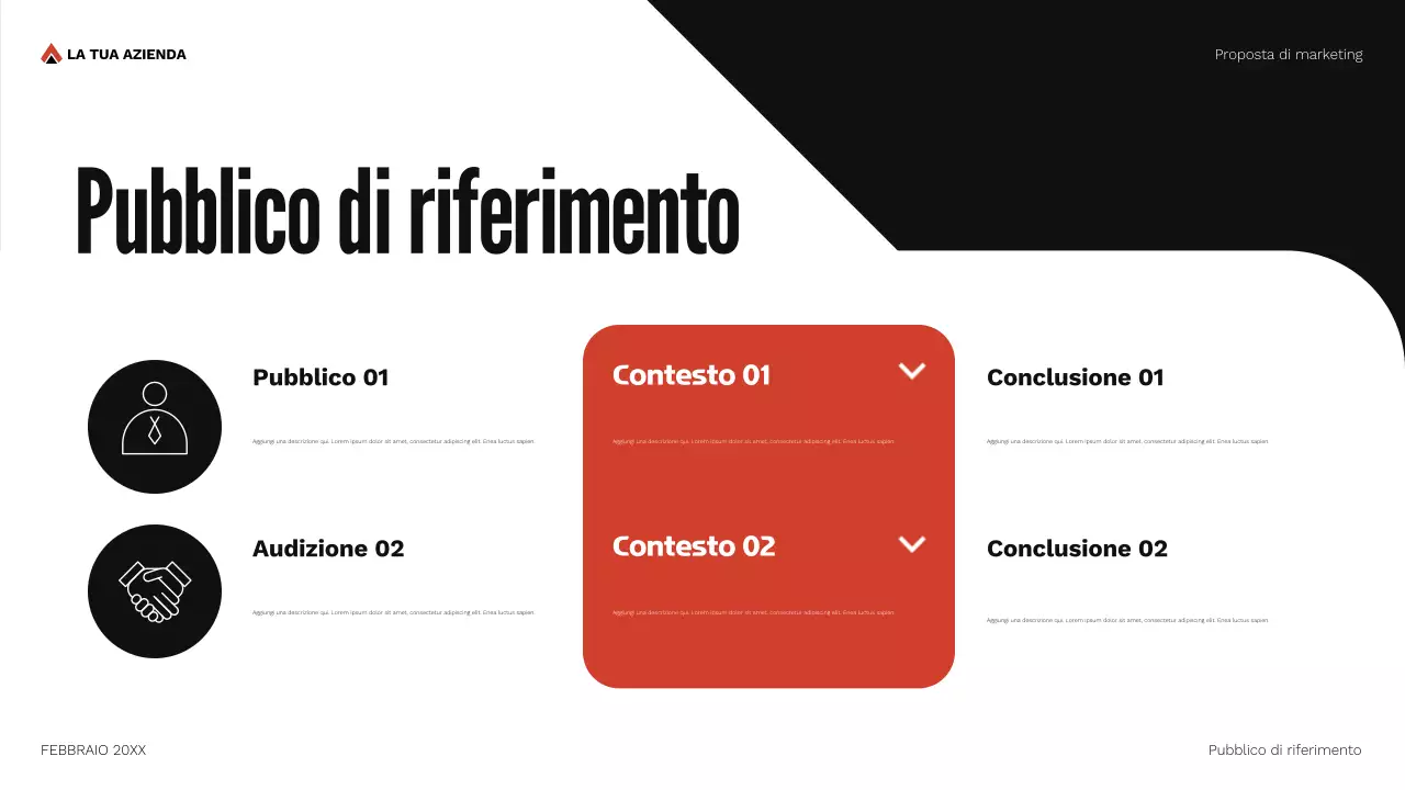 documento di proposta di marketing geometrico rosso