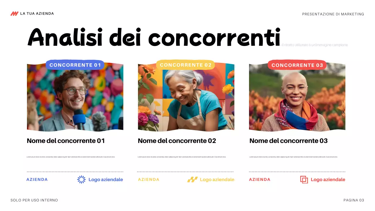 presentazione di marketing moderna e colorata