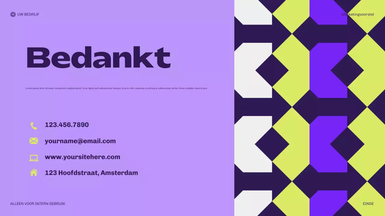 Paars modern marketingdocument