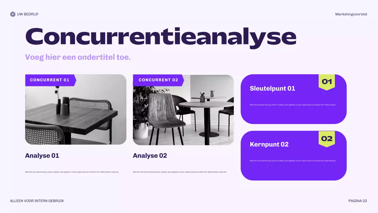 Paars modern marketingdocument