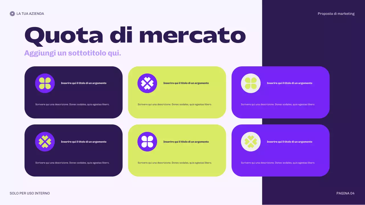 documento di marketing moderno viola