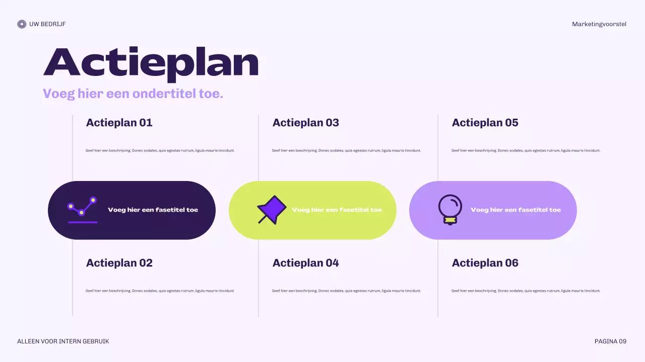 Paars modern marketingdocument