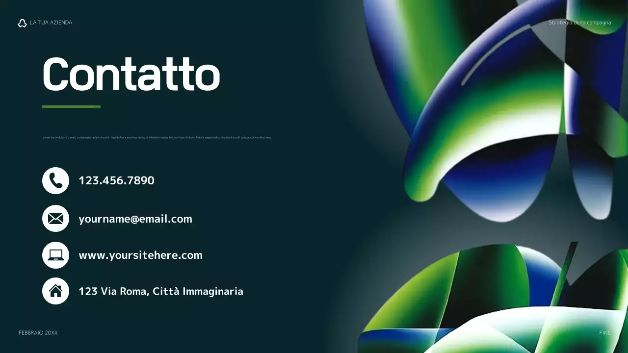 piano di marketing verde e moderno