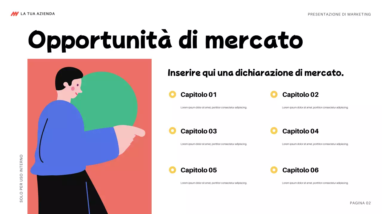 presentazione di marketing moderna e colorata