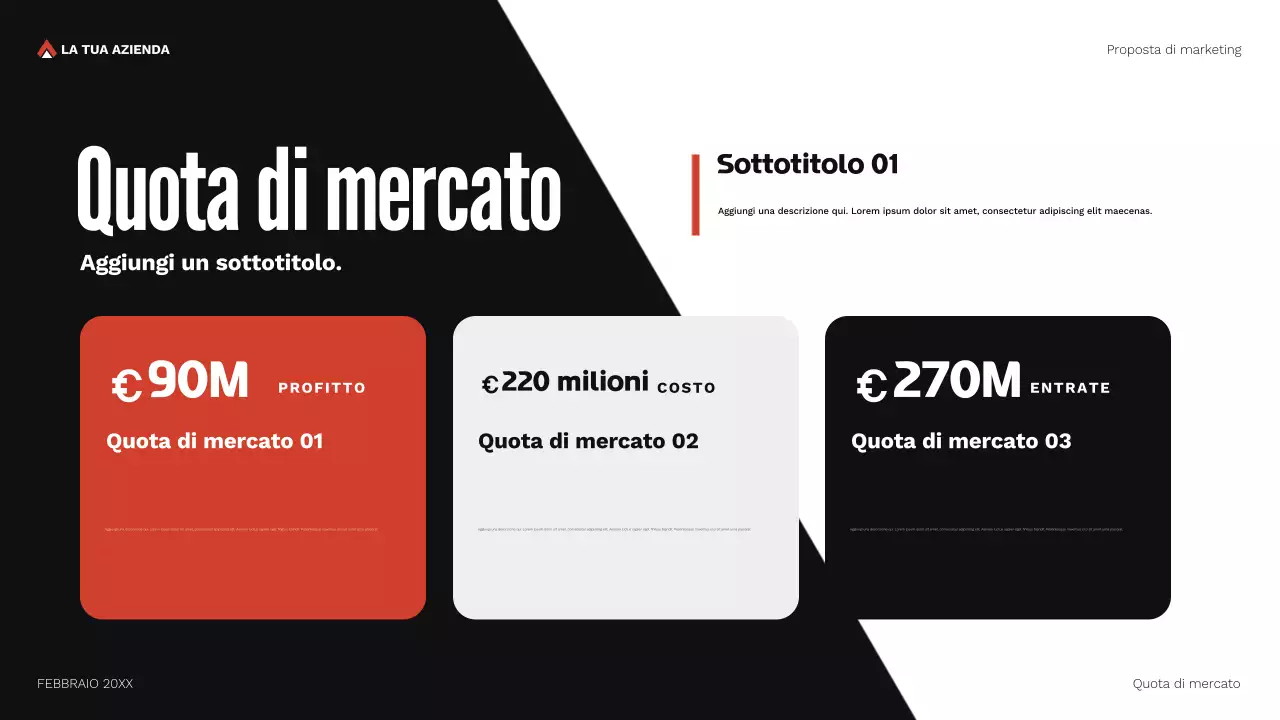 documento di proposta di marketing geometrico rosso