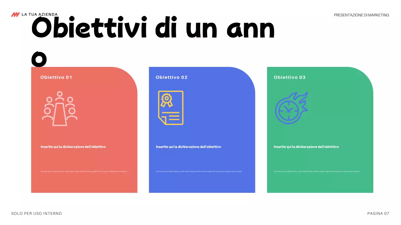 presentazione di marketing moderna e colorata