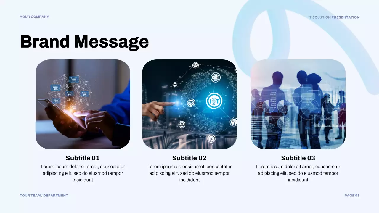 Blue Muted Modern IT Solution Presentation