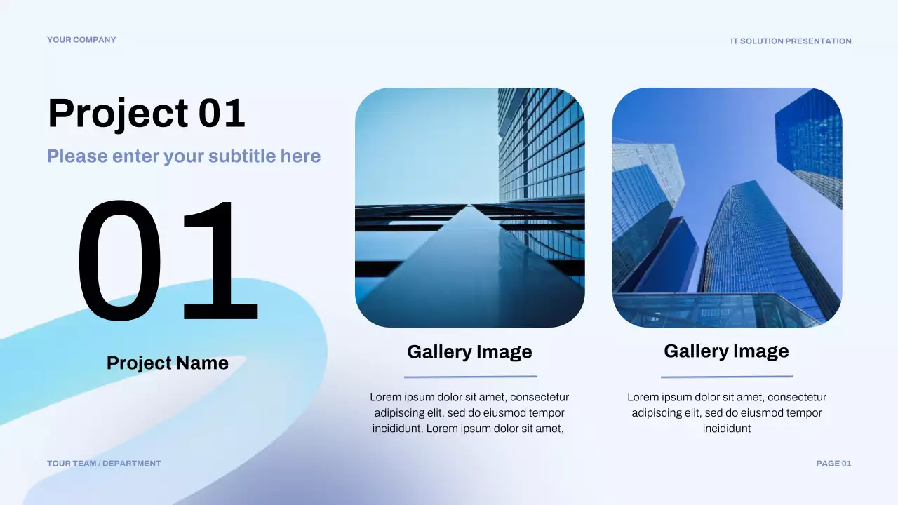 Blue Muted Modern IT Solution Presentation
