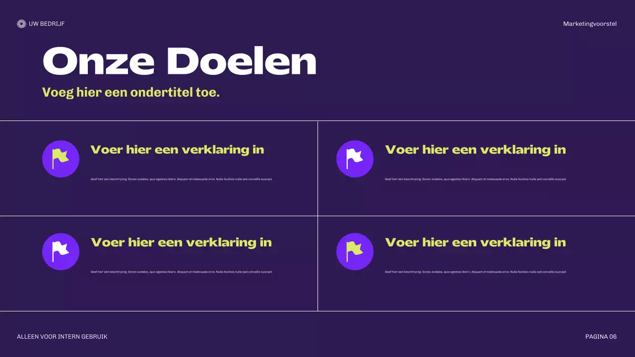 Paars modern marketingdocument