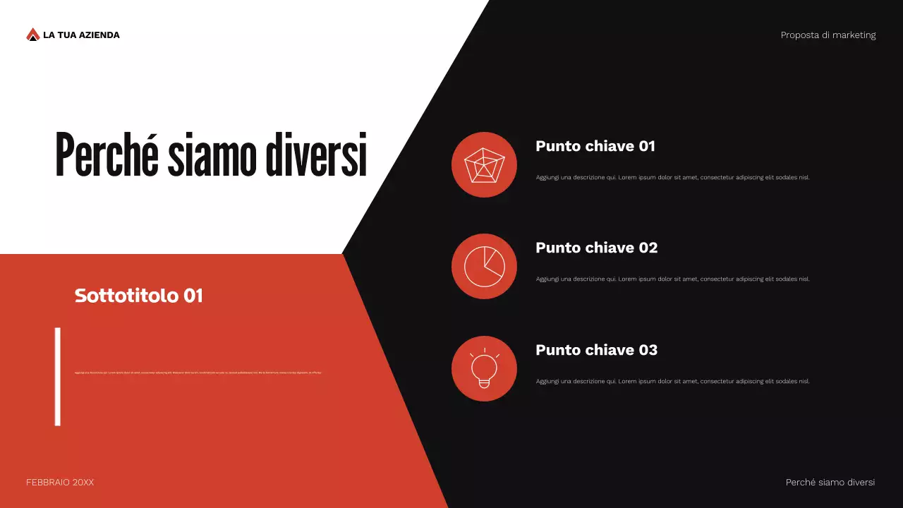 documento di proposta di marketing geometrico rosso