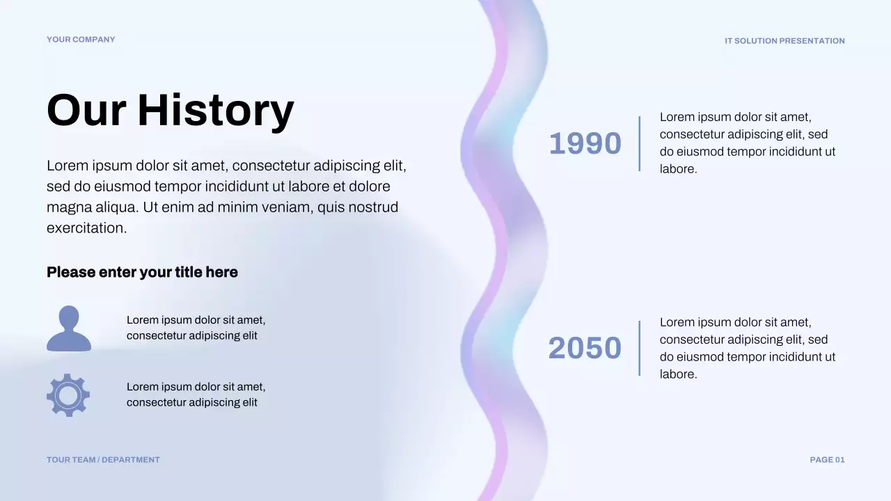 Blue Muted Modern IT Solution Presentation