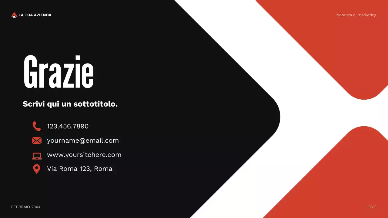 documento di proposta di marketing geometrico rosso