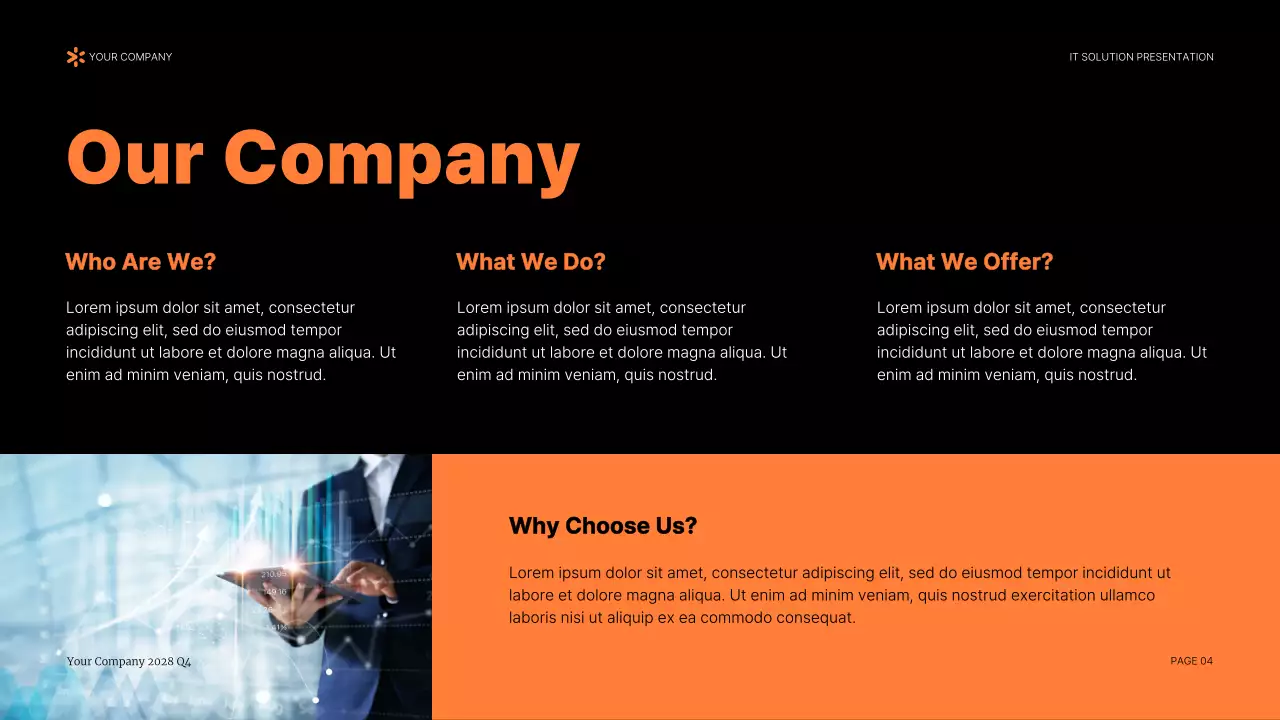 Orange Modern IT Solution Presentation