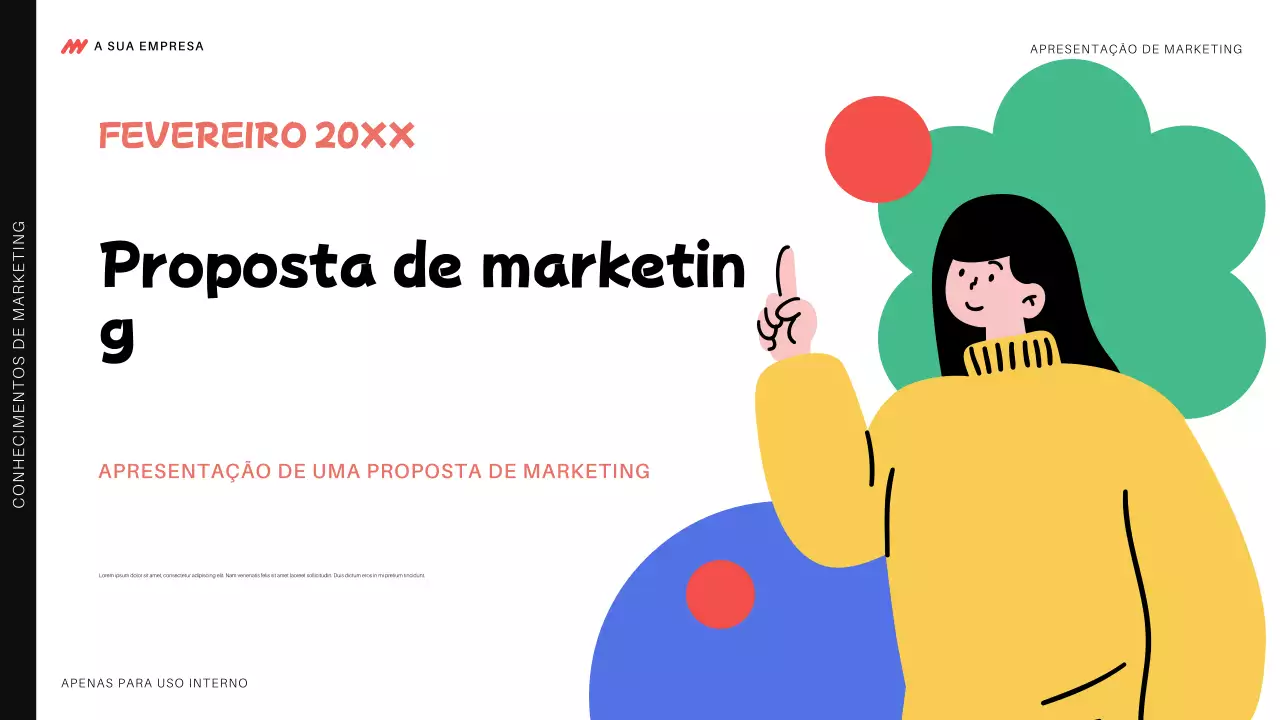 apresentação de marketing moderna e colorida