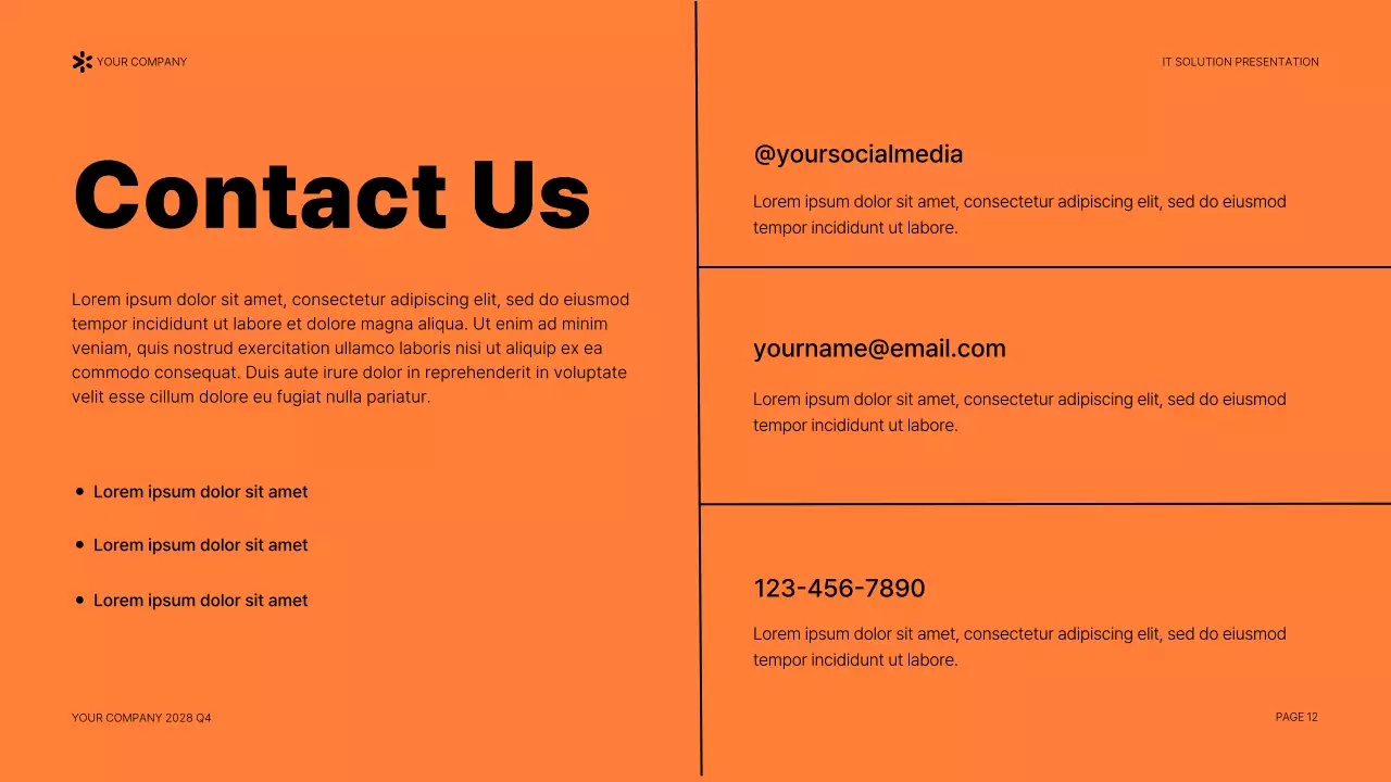 Orange Modern IT Solution Presentation