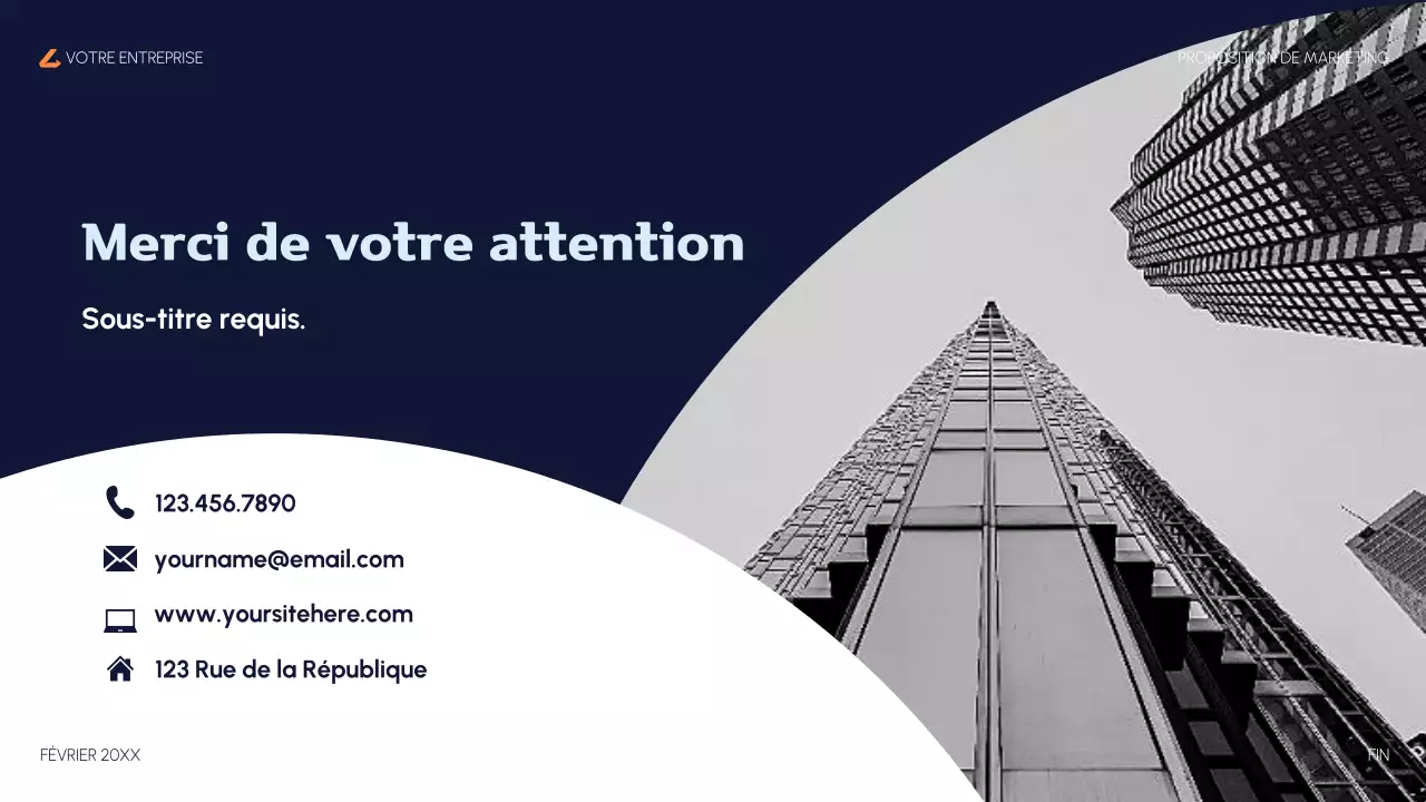 proposition de marketing moderne orange