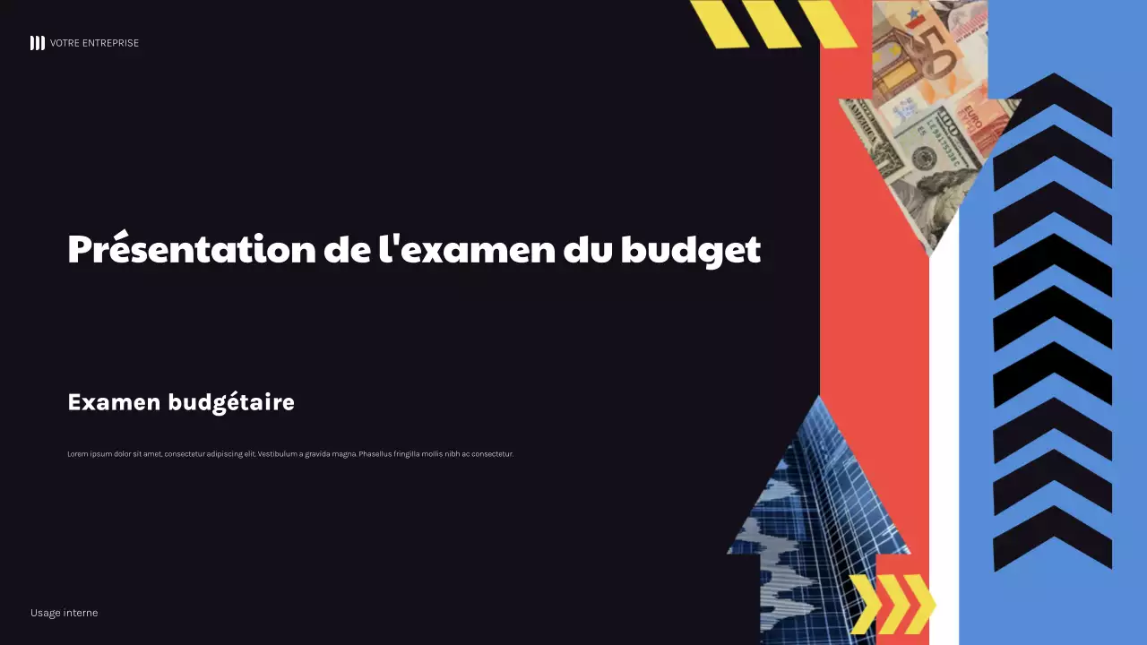 présentation géométrique noire et audacieuse de la finance