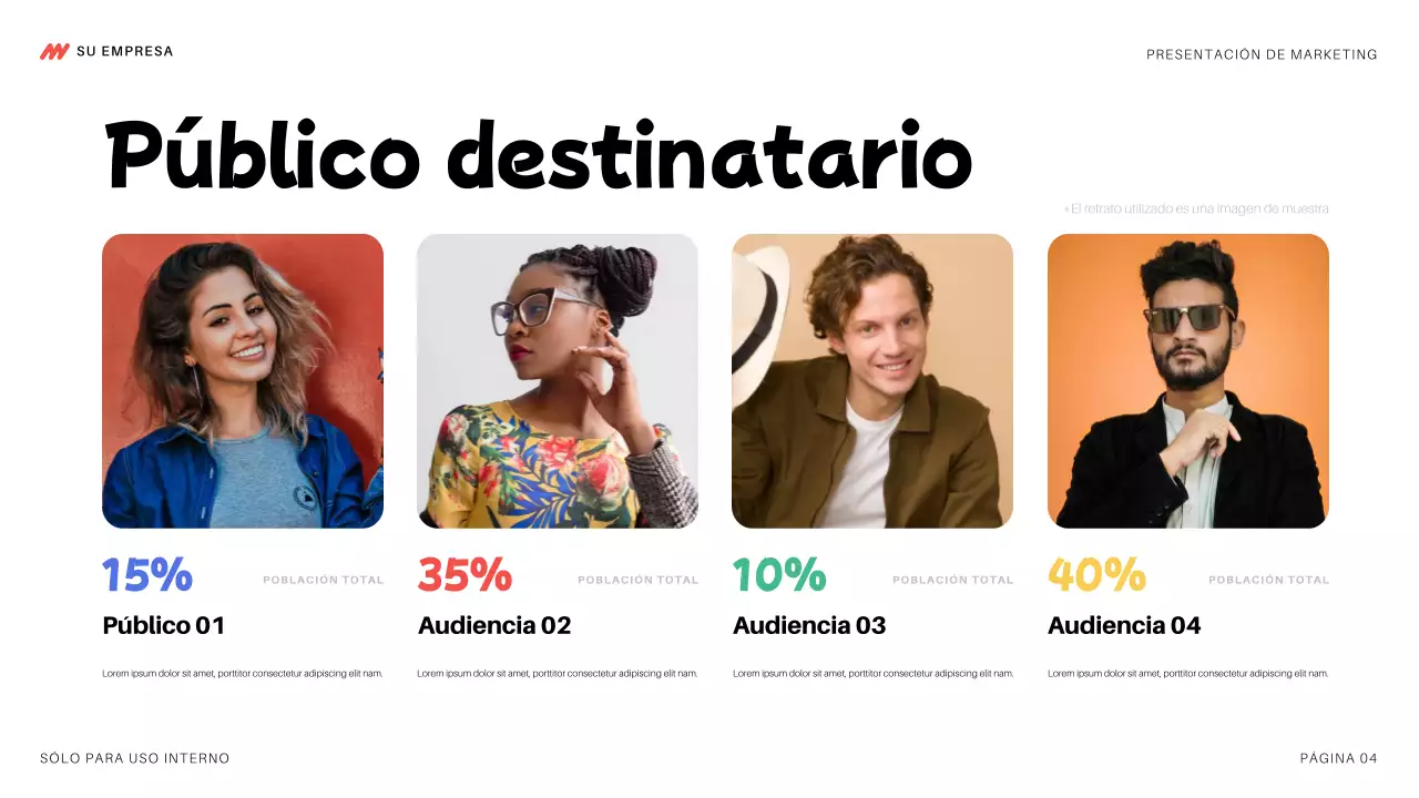 colorida y moderna presentación de marketing