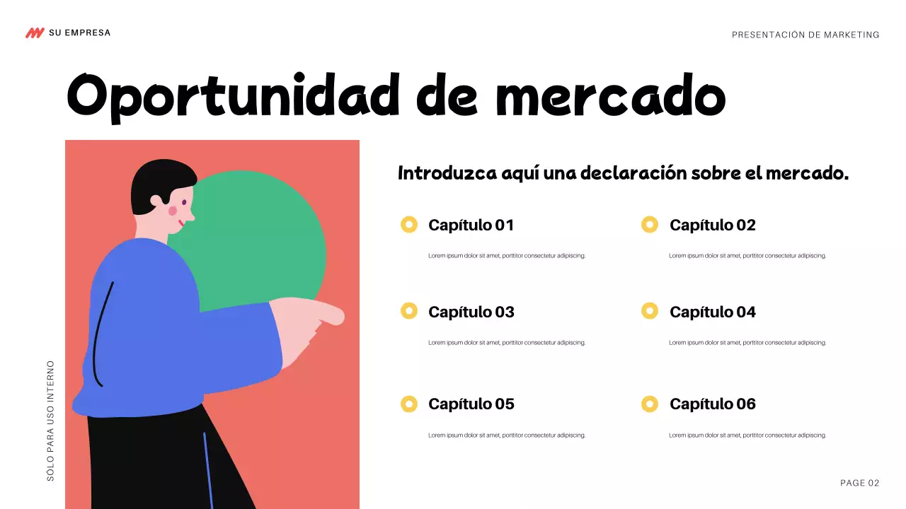 colorida y moderna presentación de marketing