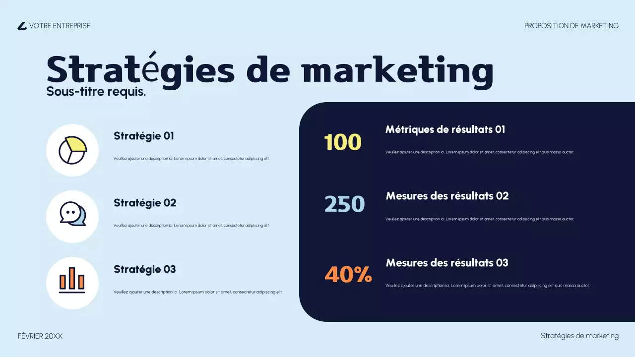 proposition de marketing moderne orange