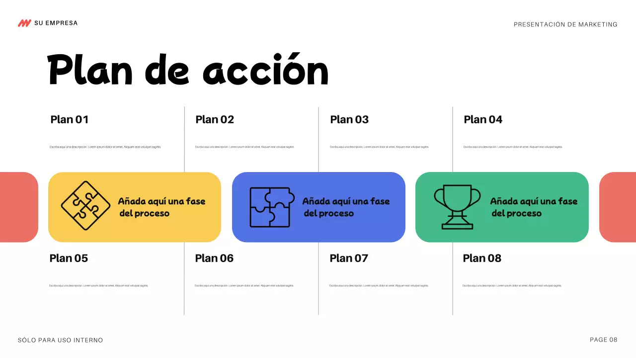 colorida y moderna presentación de marketing