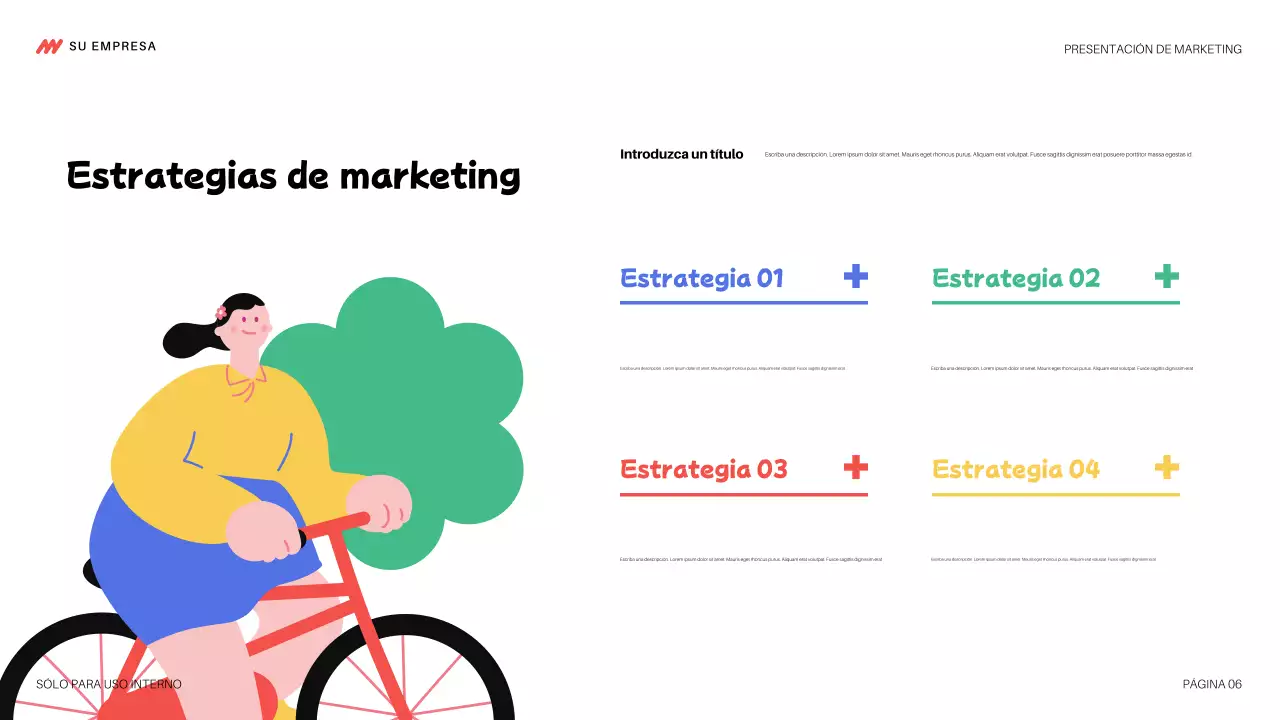 colorida y moderna presentación de marketing