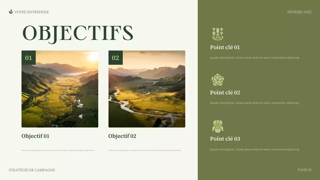 Présentation d'entreprise minimaliste verte
