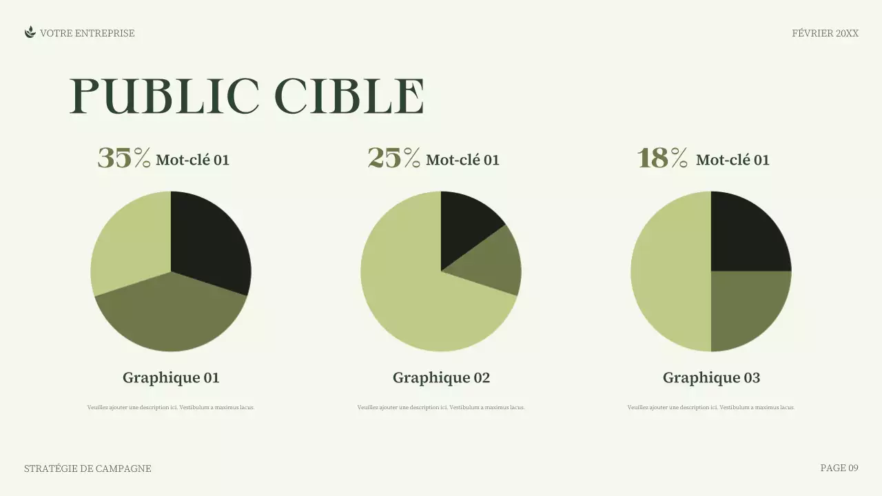 Présentation d'entreprise minimaliste verte