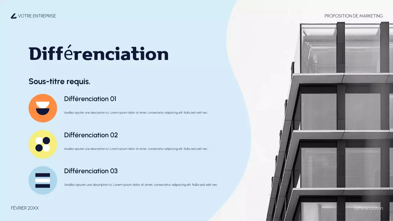 proposition de marketing moderne orange