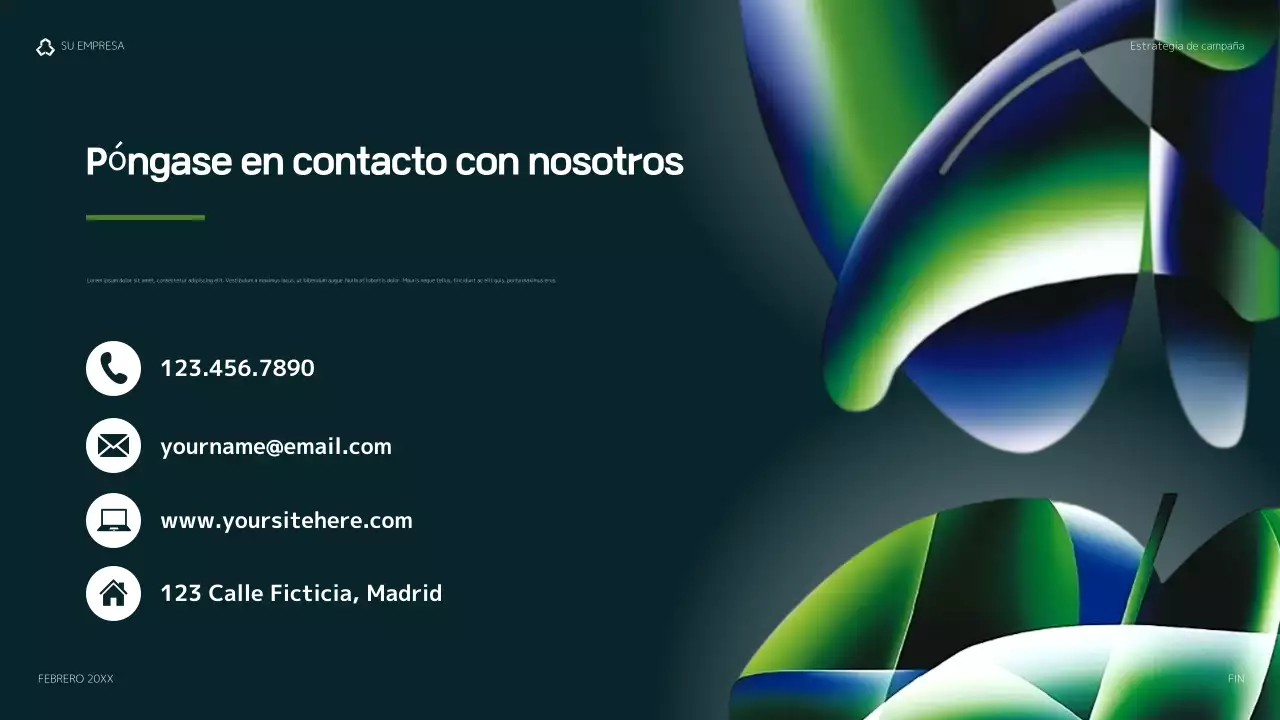 plan de marketing green modern