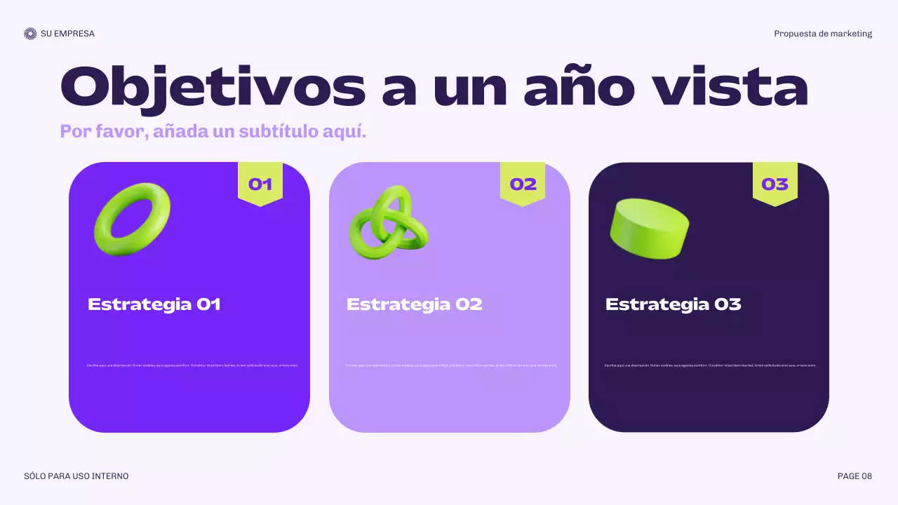 documento de marketing moderno de color púrpura