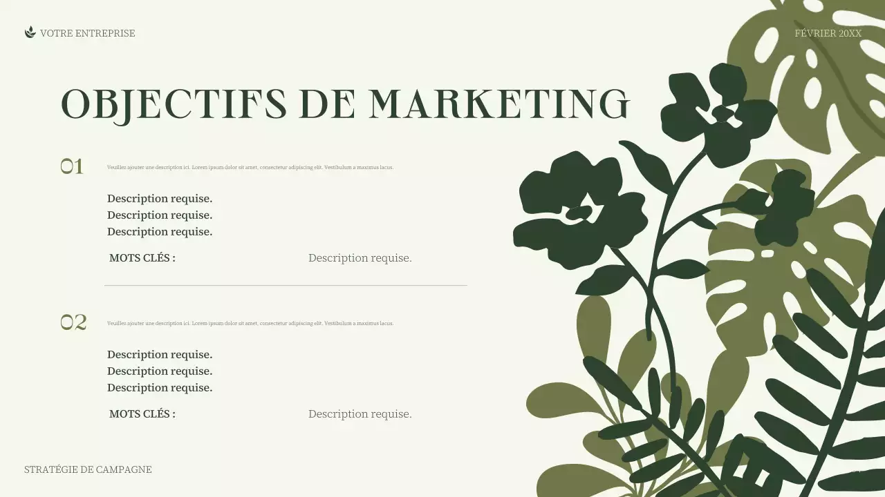 Présentation d'entreprise minimaliste verte