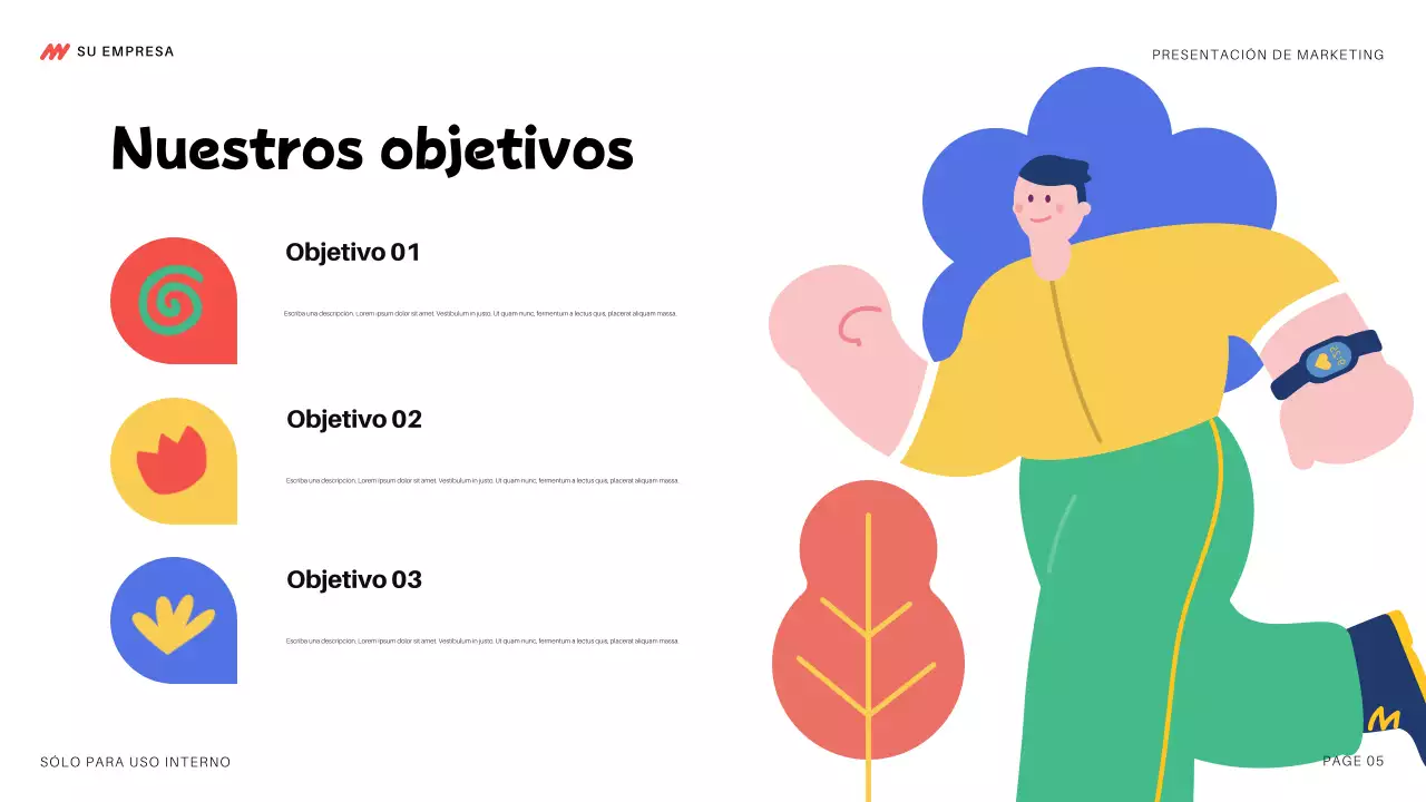 colorida y moderna presentación de marketing