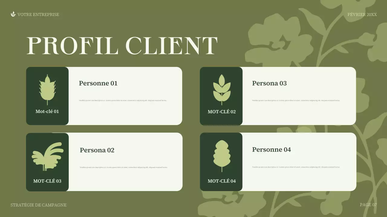 Présentation d'entreprise minimaliste verte