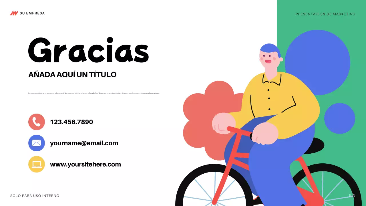 colorida y moderna presentación de marketing