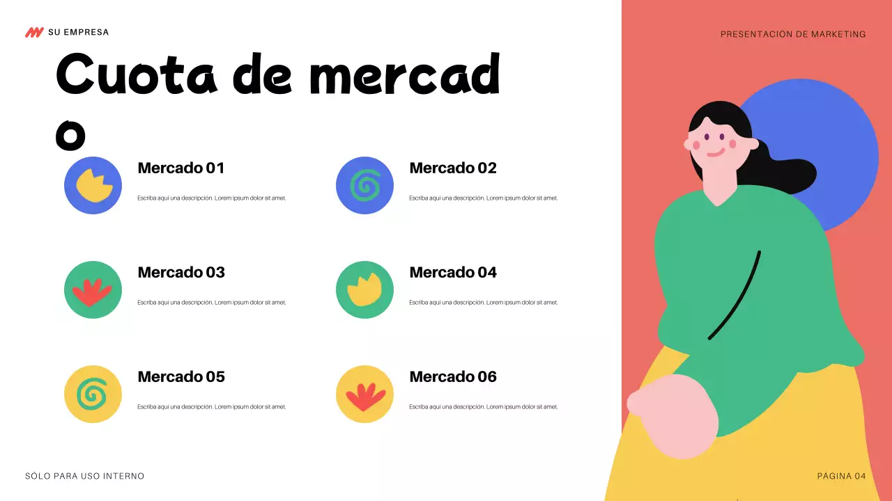 colorida y moderna presentación de marketing