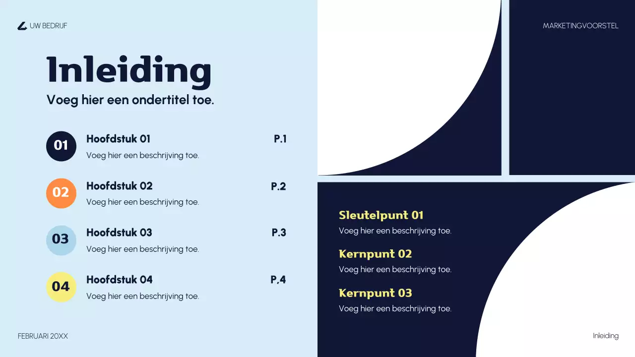 oranje modern marketingvoorstel