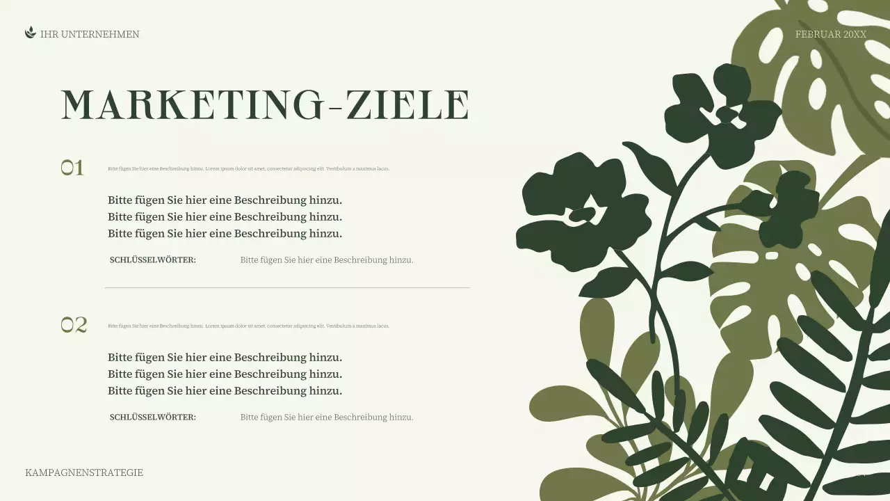 grüne minimalistische Geschäftspräsentation