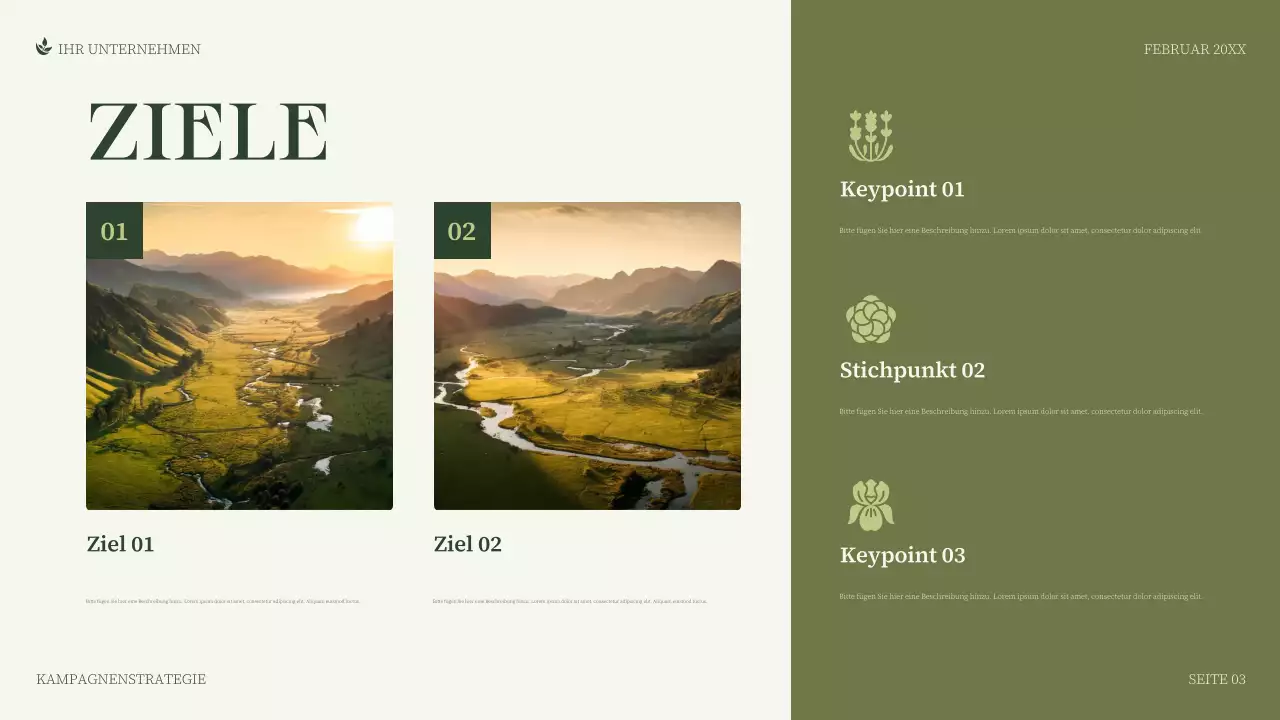 grüne minimalistische Geschäftspräsentation