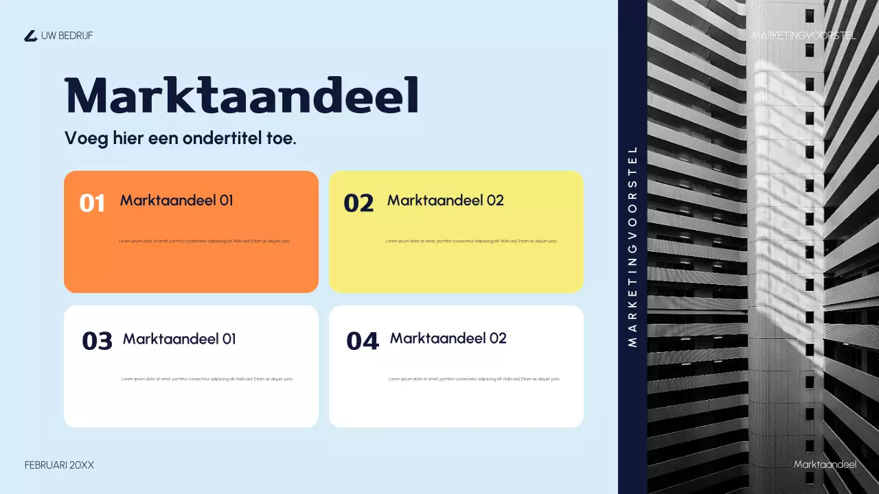 oranje modern marketingvoorstel