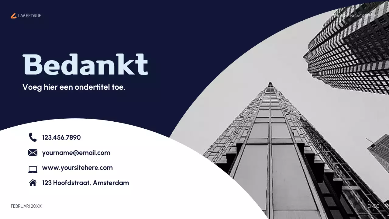 oranje modern marketingvoorstel