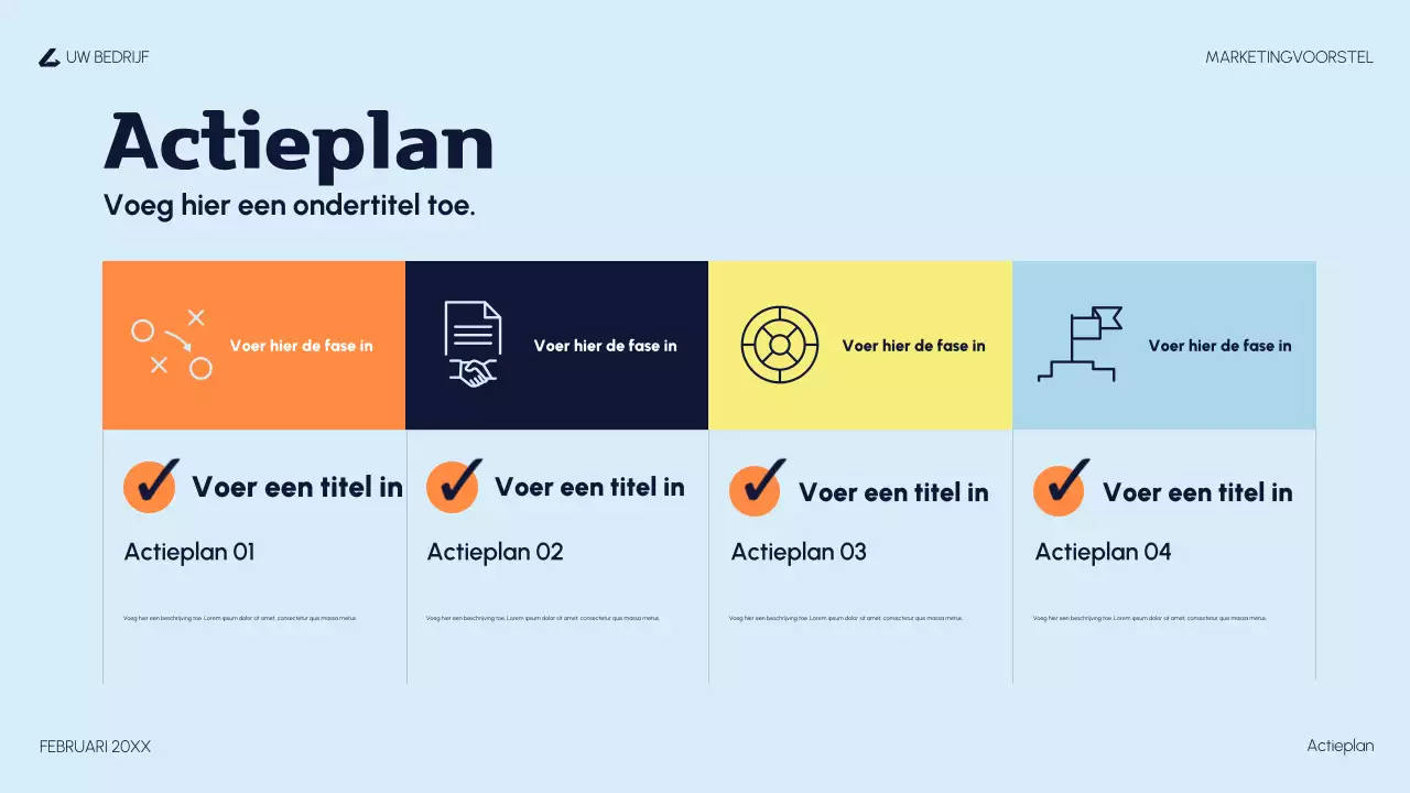 oranje modern marketingvoorstel