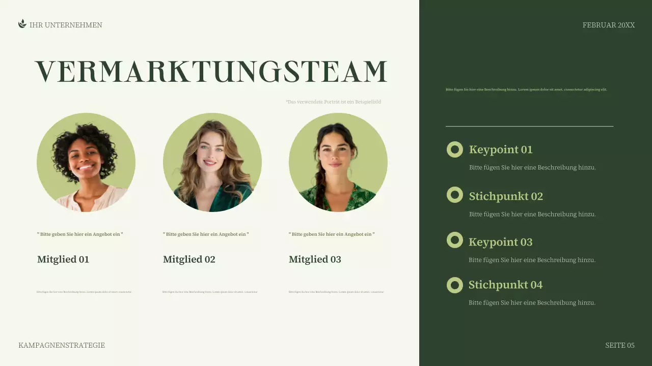 grüne minimalistische Geschäftspräsentation