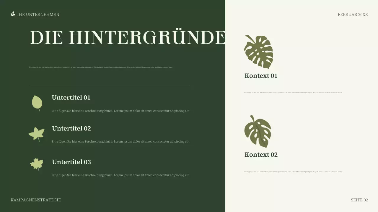 grüne minimalistische Geschäftspräsentation