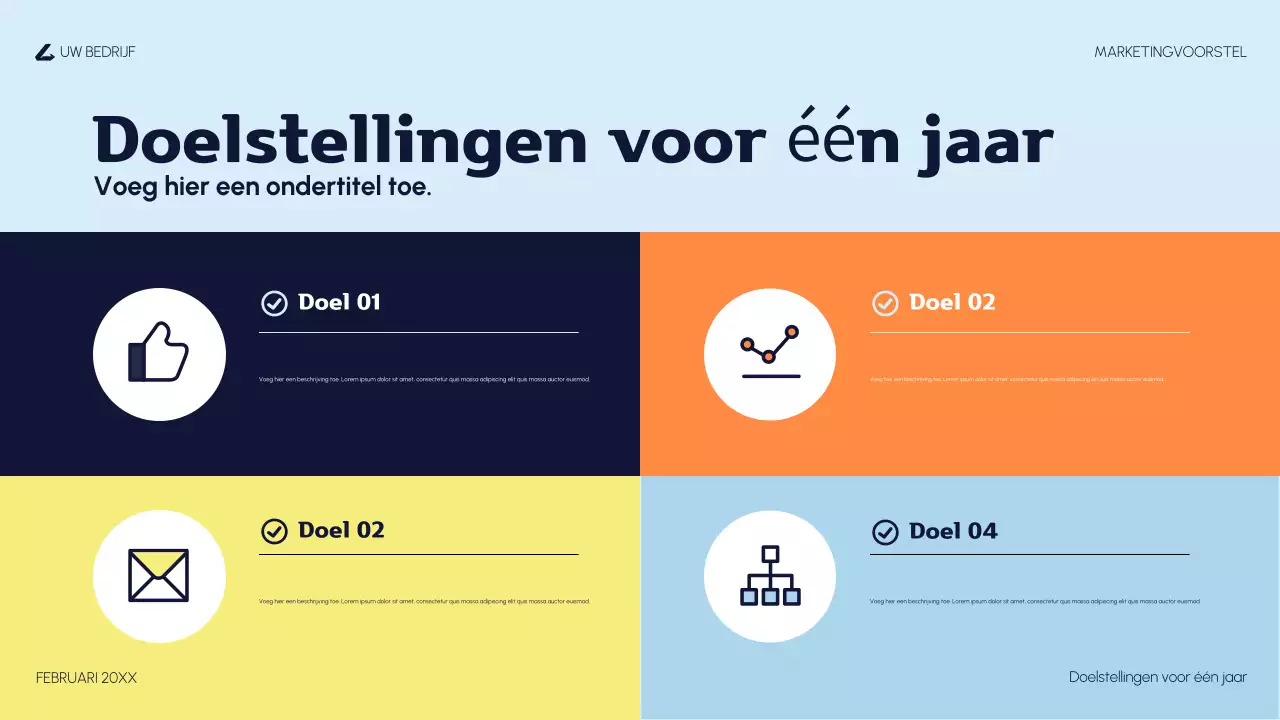 oranje modern marketingvoorstel