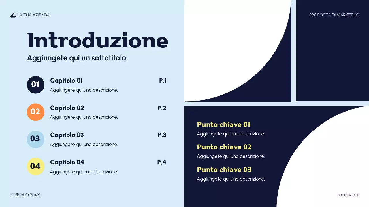 proposta di marketing moderno arancione