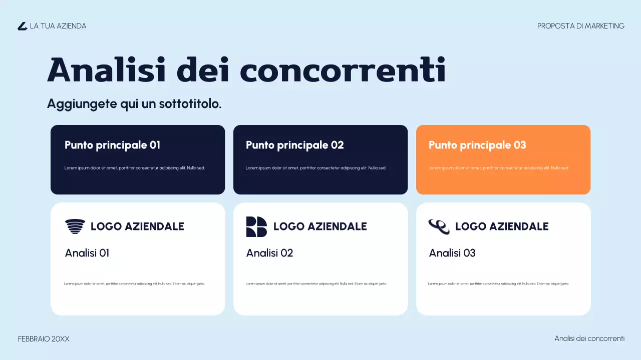 proposta di marketing moderno arancione