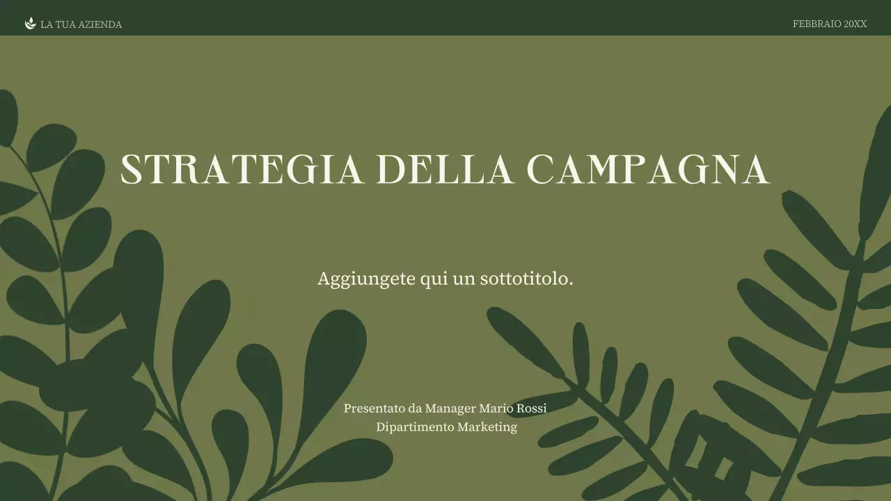 presentazione aziendale minimalista verde